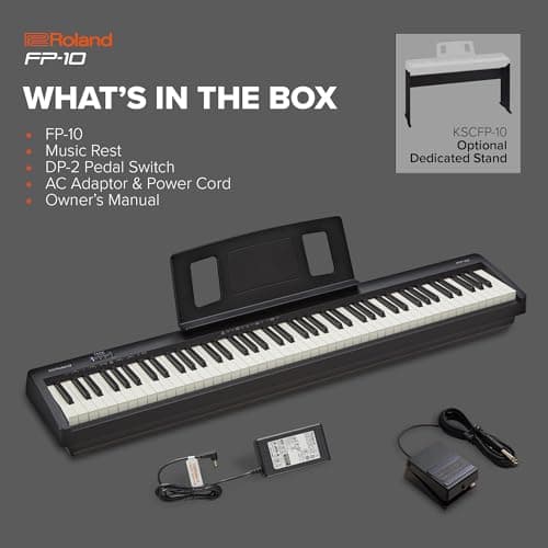 Roland FP-10 | Compact 88-Note Digital Piano | SuperNATURAL Piano Tones | Authentic Acoustic Feel Keyboard | Great for Beginners & Experienced Players | Bluetooth & MIDI Connectivity — view 6