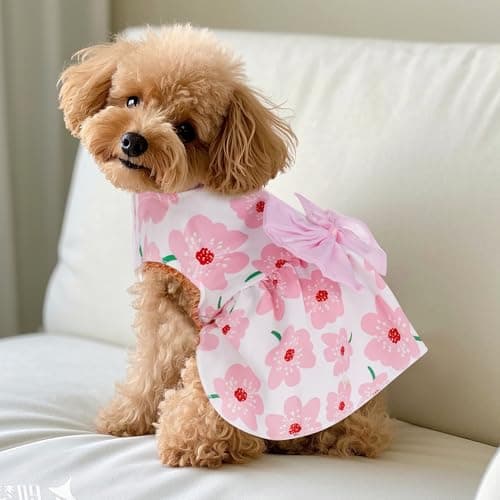 choyaxo Floral Dog Dress Cute Dog Skirt Pet Dress Summer Pet Clothes for Puppy Small Cats — view 5