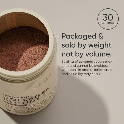 Sports Research Organic Collagen Peptides - Hydrolyzed Type I & III Collagen - Sustainable & Traceable Formula - Chocolate - 30 Servings — view 5