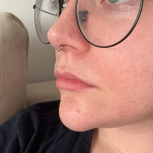 D.Bella Hinged Nose Rings Hoop 316L Surgical Steel Hypoallergenic Septum Ring Lip Ring Helix Cartilage Rook Earrings Body Piercing Jewelry 16G, Diameter 8mm Black — view 4