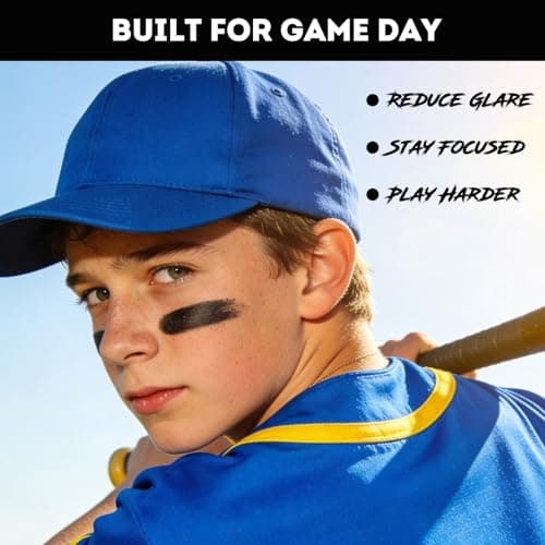 Eye Black Stick 20 Pack, 12 Colors Sports Eye Black for Football Baseball Softball, Anti Glare Eye Black Face Paint for Athletes & Fans, Retractable Under Eye Sports Paint Sticks for Game Day — view 2