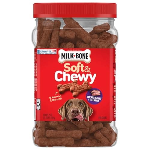 Milk-Bone Soft & Chewy Dog Treats, Made with Real Beef & Filet Mignon, 25 Ounce Canister — view 7