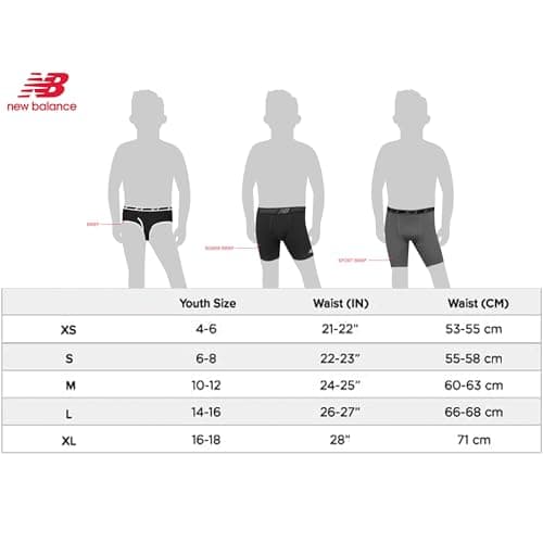 New Balance Boys' 3.5" Underwear, Performance Boxer Briefs (4 Pack), Midnight Violet/Ice/Airy Teal/Black, Medium — view 6