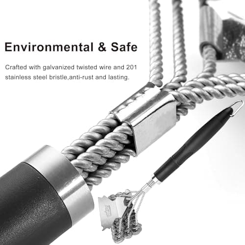 Grill Brush and Scraper Bristle Free – Safe BBQ Brush for Grill – 18'' Stainless Grill Grate Cleaner - Safe Grill Accessories for Porcelain/Weber Gas/Charcoal Grill – Gifts for Grill Wizard — view 3