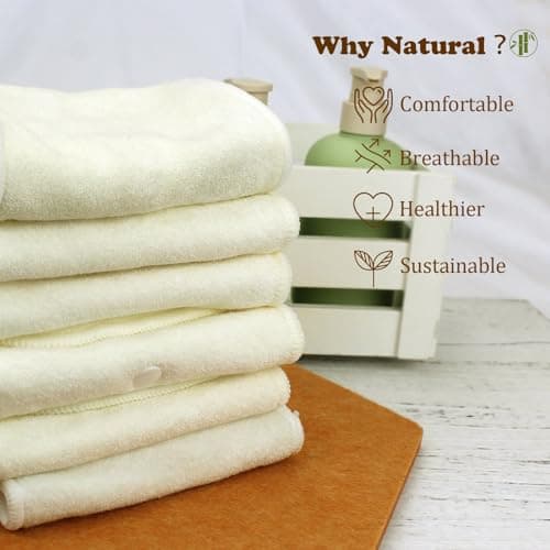 Mama Koala 4-Layer Natural and Microfiber Cloth Diaper Inserts, Adjustable and Reusable for Any Baby Cloth Diaper(6 Pack) — view 5