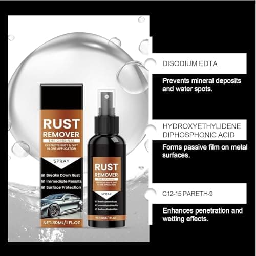Remover Spray for Metal, 2026 Upgrade Multipurpose Rust Stain Remover, Heavy Duty Metal Cleaner,Fast Acting Heavy Duty Rust Dissolver for Cars, Tools, Bolts & More — view 3
