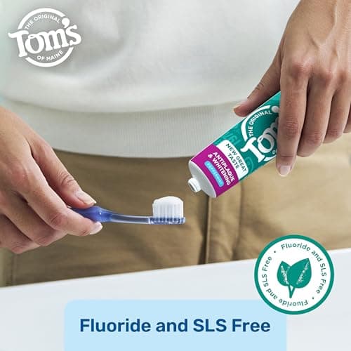 Tom's of Maine Fluoride-Free Antiplaque & Whitening Natural Toothpaste, Peppermint, 5.5 oz. (Pack of 2) — view 4