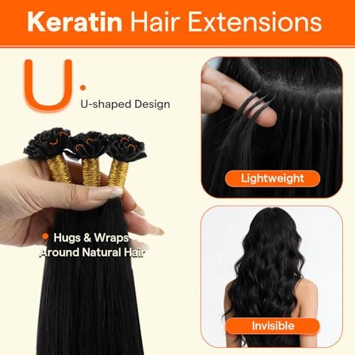 Full Shine U Tip Human Hair Extensions, 2 Dark Brown, 20 Inch, 50G, Keratin Fusion Prebonded Nail Tip, Long Volume, Bridesmaid Reception, Summer Wedding, Old Money, Bouncy Waves, Photo Ready Remy Chic — view 2