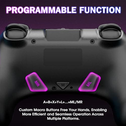 Saitake Wireless Switch Controller for Nintendo Switch/Switch 2/Lite/OLED/PC,Gamepad Supports Dual Vibration/6-Axis Gyroscope/Programmable/Turbo,Ergonomically Designed Precise Joystick — view 4