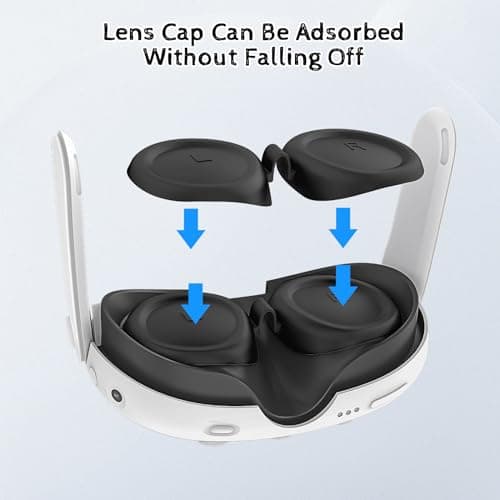 Relohas Deluxe 5 in 1 Silicone Accessories for Meta Quest 3, VR Protective Case Set for Oculus Quest 3, Controller Grip Cover, VR Shell Cover, Face Cover, Gifts for Christmas & Halloween (Black) — view 5