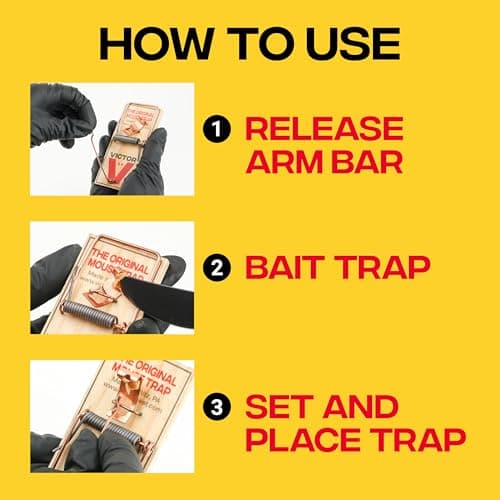 Victor Metal Pedal Sustainably Sourced FSC Wood Snap Mouse Trap - 4 Wooden Traps - M156 - Snap Traps for Mice - Reusable or Disposable Mouse Trap — view 3