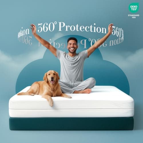 Utopia Bedding Mattress Protector Zippered Full XL Size, 100% Waterproof Bed Bug and Dust Mite Proof Mattress Encasement, Absorbent 6 Sided Mattress Cover — view 3