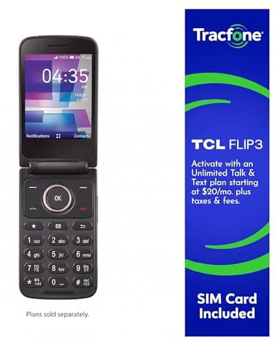 Tracfone, TCL FLIP 3, 16GB, Flip Phone, Stone Gray, 5MP Video Capable Camera, Locked [Sim Card Included - Separate Purchase Not Necessary]