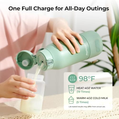 Momcozy Portable Bottle Warmer for Travel – Dual Heating Modes for Breast Milk & Water, Portable Milk Warmer with Fast Heating & Long Battery Life, 17 Ounces Large Capacity to Meet Your All-Day Needs — view 5