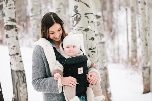 Ergobaby Omni Classic Baby Carrier for Newborn to Toddlers 0-48 Months (7-45 lbs) - 4-Position 100% Premium Cotton Baby Carrier with Ergonomic Support - Pearl Grey — view 3