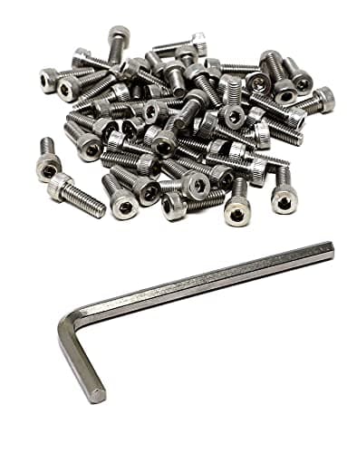 iexcell 100 Pcs M4 x 12mm Thread Pitch 0.7 mm Stainless Steel 304 Hex Socket Head Cap Screws Bolts Kit