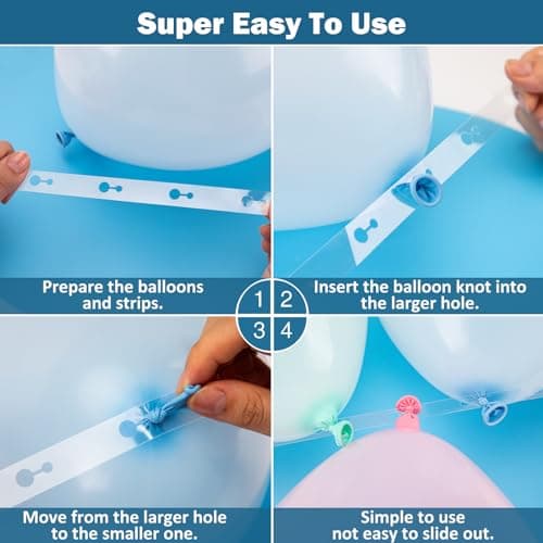 KICNIC Balloon Decoration Strip Kit for Arch Garland, 10m Balloon Tape Strip, 200 Dot Glue Point Stickers for Party Wedding Birthday Baby Shower Decorations (Upgraded Version)