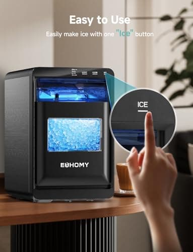 EUHOMY Nugget Ice Maker Countertop, 40Lbs/24H Pebble Ice Maker Machine, Self-Cleaning Countertop Sonic Ice Makers with Ice Scoop&Basket, Pellet Ice Maker Machine for Home/Kitchen/Office — view 3