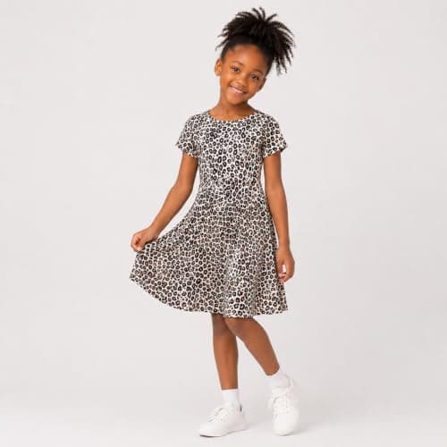 Mud Kingdom Little Girls Summer Dress A-Line Leopard Beige Size 7-8 — view 3