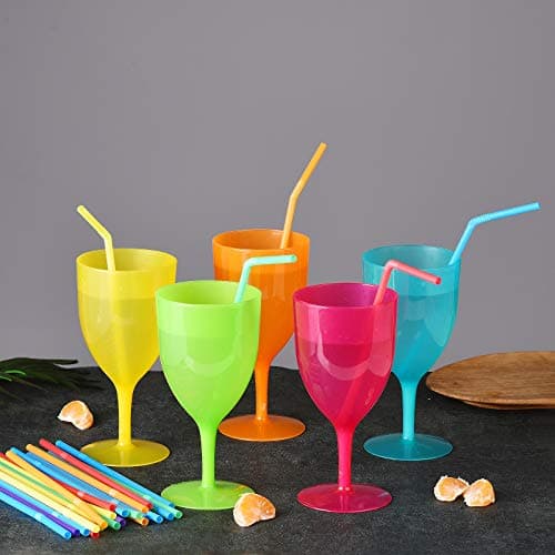 ALINK 500-Pack Solid Colors Flexible Drinking Straws, Plastic Disposable Bendy Straws - 7.75" x 0.23" — view 3