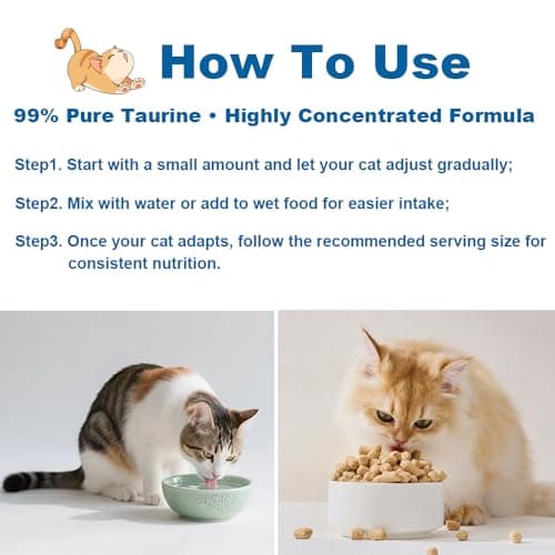 PurrVita Taurine for Cats, Pure Taurine Supplement Powder for Cats, Support Feline Vision, Heart & Immune, 200 Grams (1) — view 3