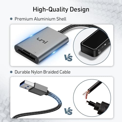 uni SD Card Reader, High-Speed USB 3.0 to Micro SD Card Adapter, Aluminum Computer Memory Card Reader Dual Slots, for SD/SDXC/SDHC/MMC/Micro SDXC/TF/Micro SDHC | Laptop, PC, and More — view 5