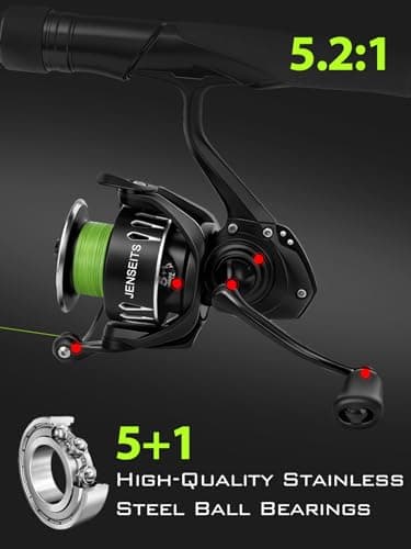 DV3000 Spinning Reel - 5.2:1 Gear Ratio, 5+1 Stainless Steel Bearings, 15.5LBS Max Drag, Heavy-Duty Carbon Fiber Frame for Freshwater/Inshore Fishing (6.7oz) — view 5