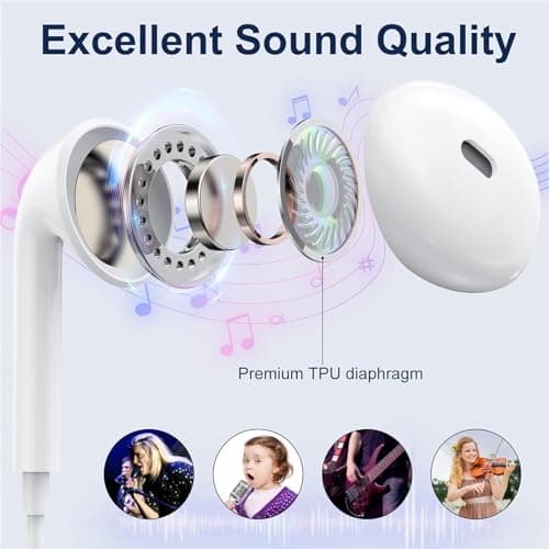 USB C Headphones for iPhone 17/16/15 Pro Max Plus Type C Earphones with Microphone & Remote Noise Cancelling Earbuds for iPhone 17/16/15 Pro, iPad, Galaxy S23/S22/S21/S20/Ultra Note 10/20 — view 2