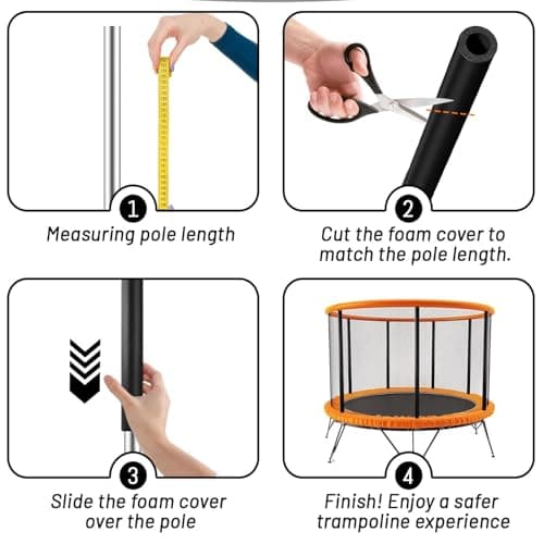 Trampoline Pole Foam Sleeves, 12Pcs Pole Covers Replacement, 88cm Waterproof Round Tube Protective Trampoline Spring Cover Padding, Foam Tubing Protective Trampoline Net Pole (Green, 12 Pcs) — view 4