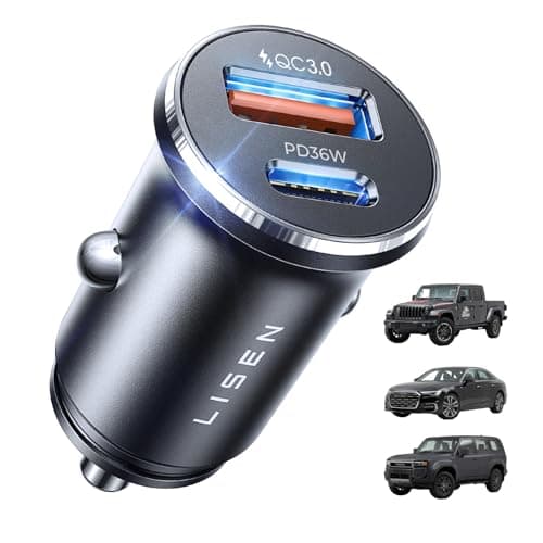 LISEN 69W Mini Cigarette Lighter Adapter Car Charger USB C Fast Charging, 12V Cigarette Lighter USB Car Charger Fast Charging Adapter, for iPhone 17 Pro Max 16 15 14 13 12 Plus Mini, Samsung S26 S25