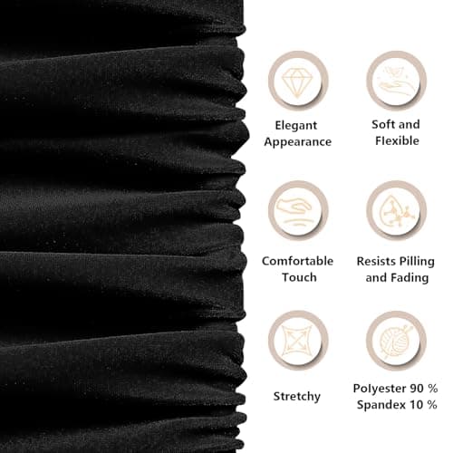 KKJIAF Black Stretch Velvet Fabric 60 Inch Wide, 1 Yard Soft Stretchy Fabric for Sewing Clothes, Apparel, Costume, Crafts - 90% Polyester 10% Spandex — view 2