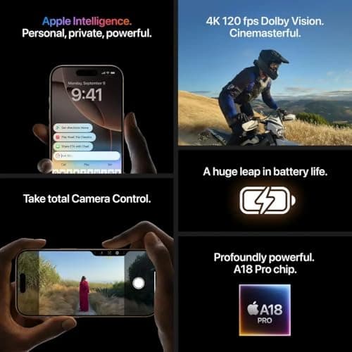 Apple iPhone 16 Pro Max, 256GB, Black Titanium - Unlocked (Renewed) — view 4