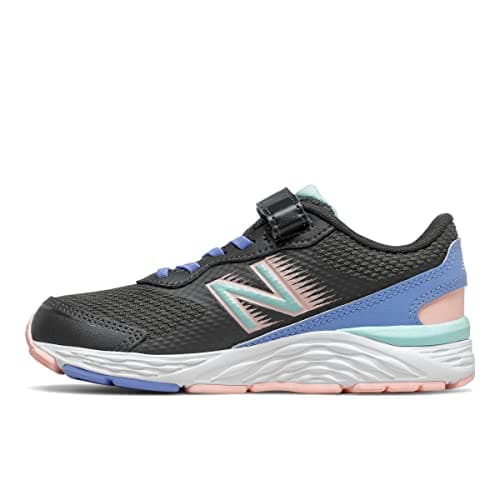 New Balance Kid's 680 V6 Hook and Loop Running Shoe, Phantom/Stellar Blue/Cloud Pink, 5.5 Wide Toddler — view 3