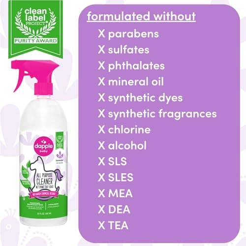 Dapple Baby - All Purpose Cleaning Spray Multi-Purpose Cleaner Baby Safe and Plant Based Household Cleaning Spray Sweet Lavender Scented - 887ml 30 Ounces — view 2