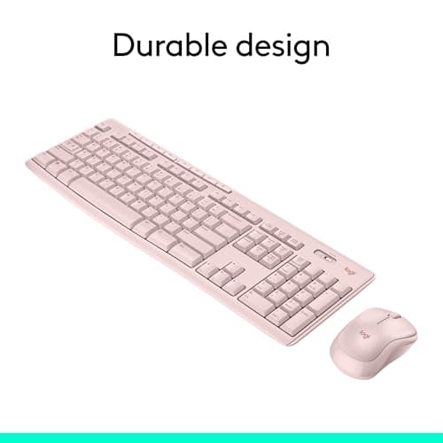 Logitech MK270 Wireless Keyboard and Mouse Combo for Windows, 2.4 GHz Wireless, Compact Mouse, 8 Multimedia and Shortcut Keys, 2-Year Battery Life, for PC, Laptop - Rose — view 4