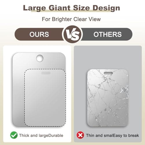 Nyosye Shower Mirror Fogless for Shaving Anti-Fog Frameless Wall Hanging Makeup,11.42" L x 7.87" W,Darkgrey — view 2
