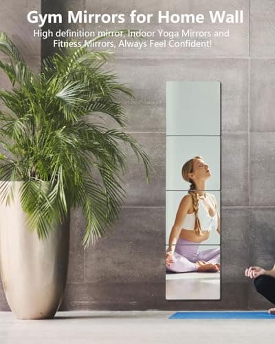 Unbreakable Mirror Tiles, 4PCS 12”x12” Peel And Stick on Mirror for Wall Mirrors Decorative, Toddlers for Kids Bedroom, Plastic Gym Frameless Door Small Adhesive Mirrors for Classroom Decor Stickers — view 6