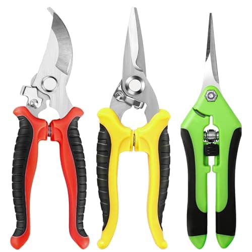 EWPJDK 3 Pack Garden Pruning Shears, Stainless Steel Shears, Gardening Shears, Scissors, Garden Clippers, Pruning Snips, Pruning Shears for Gardening Tools (Multicolor)