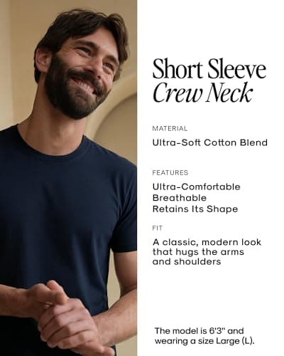 True Classic Mens T-Shirts – Short Sleeve Crew Neck T Shirts for Man, Cotton Blend Novelty Tshirt for Men, T-Shirt Homme, Pack of 4, Essentials, M — view 7
