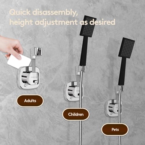 FERCOSEN Shower Head Holder with Suction | 360° Swivel | Black — view 5