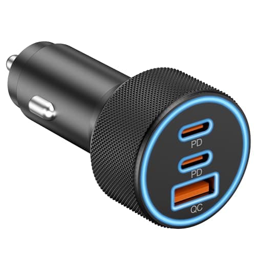 Car Charger USB C, 3 Port 67W Dual USB-C & USB-A Car Phone Charger Adapter