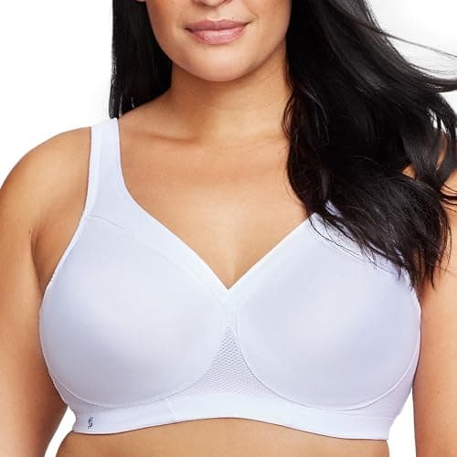Glamorise Women's Full-Figure Sports Bra, White, 44DD