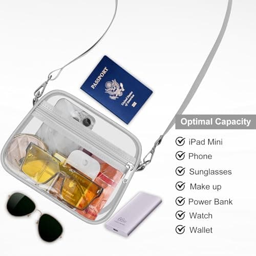 Clear Bag for Stadium Events Clear Sports Fan Handbags Purses with Adjustbale Strap for Concerts Festivals Game Day — view 3