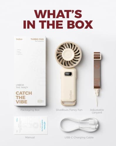 Diveblues Portable Handheld Fan D6036 Cream — view 6