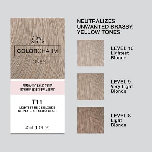 COLORCHARM Permanent Liquid Toners | Neutralize Brass | Free of Parabens | Vegan | T11 Lightest Beige Blonde | 1.4 Fl oz | 42 ml | Packaging May Vary — view 3
