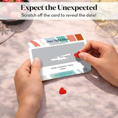 35 Scratch Off Date Night Ideas, Couples Gifts for Him, Her, Girlfriend, Boyfriend, Wife or Husband - Women or Men Anniversary Card Game, Engagement Gifts for Couples, Bridal Shower, Wedding, Birthday — view 3