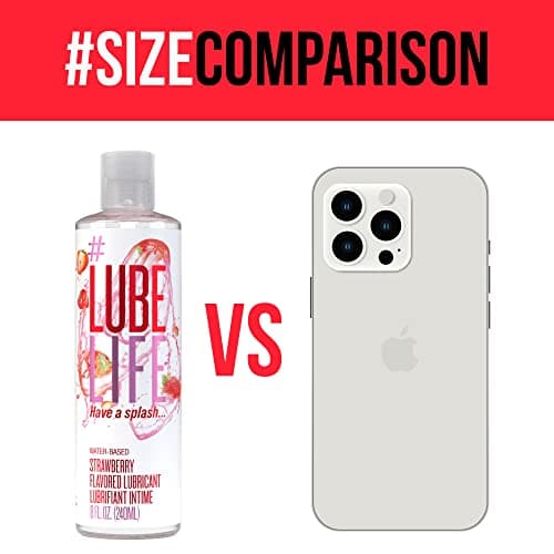 Lube Life Water-Based Strawberry Flavoured Lubricant, Personal Lube for Men, Women and Couples, Made Without Added Sugar, 8 Fl Oz (240 mL) — view 3