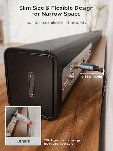 WARRKY Optical Audio Cable for Home Theater [Nylon Braided,Aluminium Case] — view 3