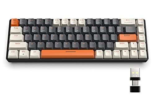 MAGIC-REFINER RK68 60% Wireless Mechanical Keyboard, Bluetooth 5.0/2.4GHz with Dual Mode 2-in-1 Receiver, Compact 68-Key Hot Swappable Gaming Keyboard, Linear Red Switch for PC Mac Xbox Smartphone
