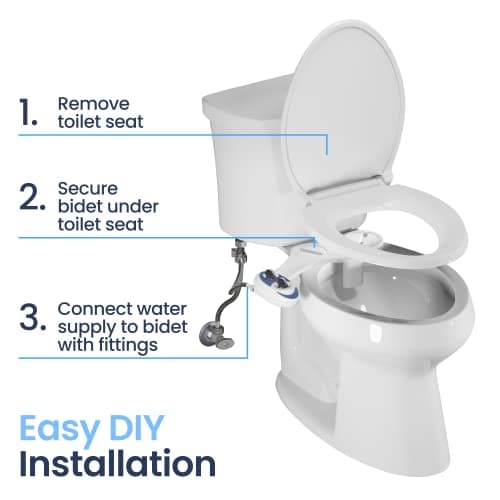 LUXE Bidet NEO 120 - Single Nozzle, Self-Cleaning, Non-Electric Bidet Attachment for Toilet Seat, Adjustable Water Pressure, Rear Wash (White) — view 5